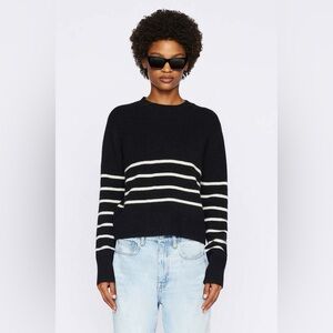 FRAME CLEAN CREWNECK SWEATER - BLACK MULTI